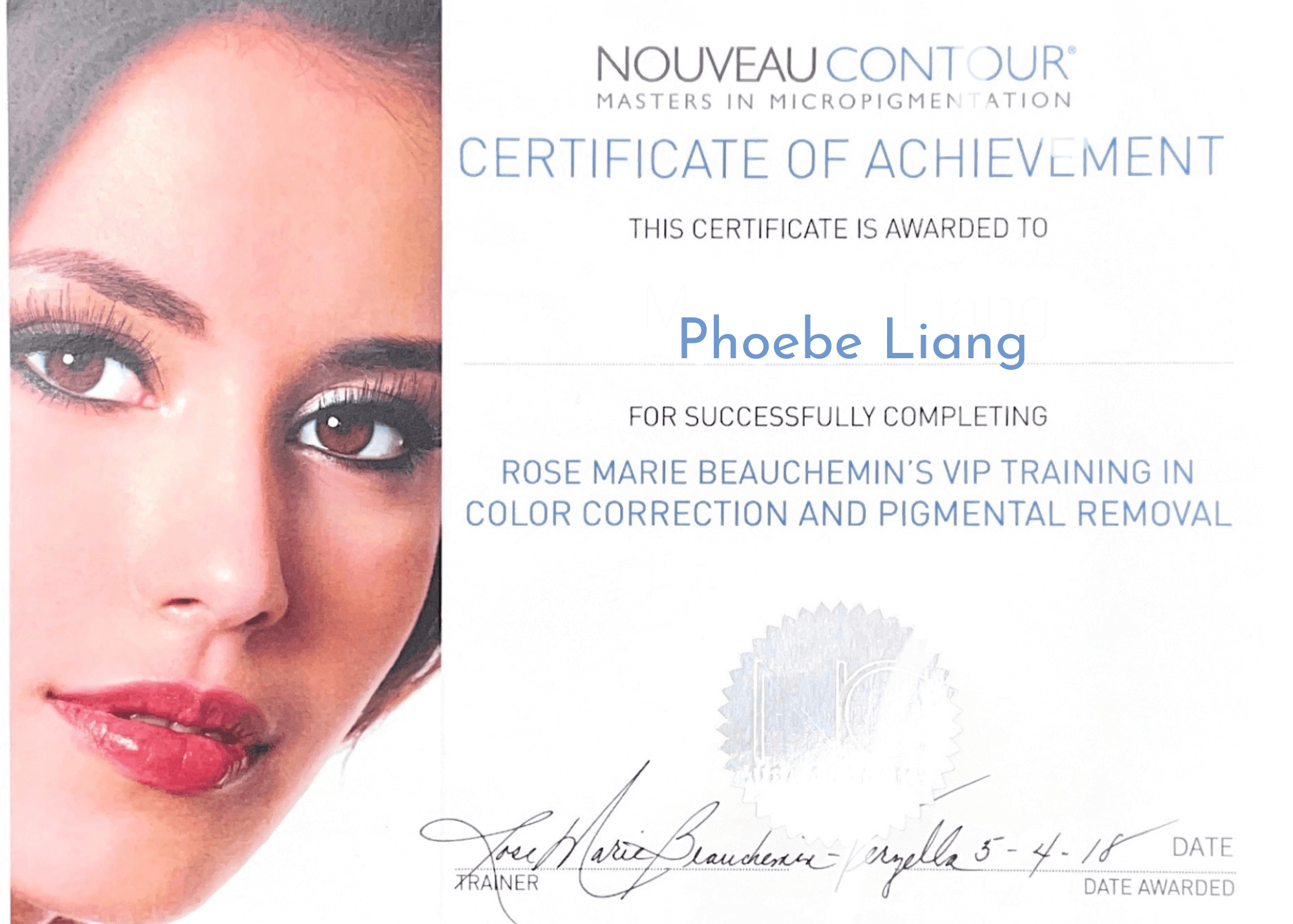Certificate of Achievement Phoebe