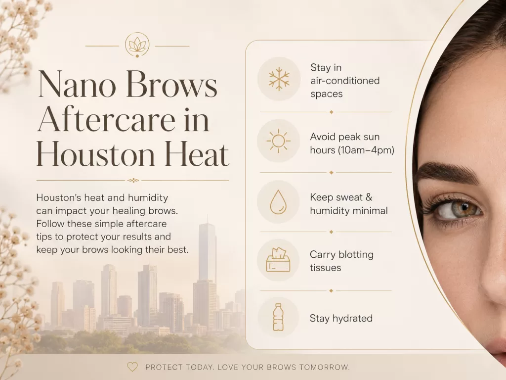 nano brows aftercare in houston heat