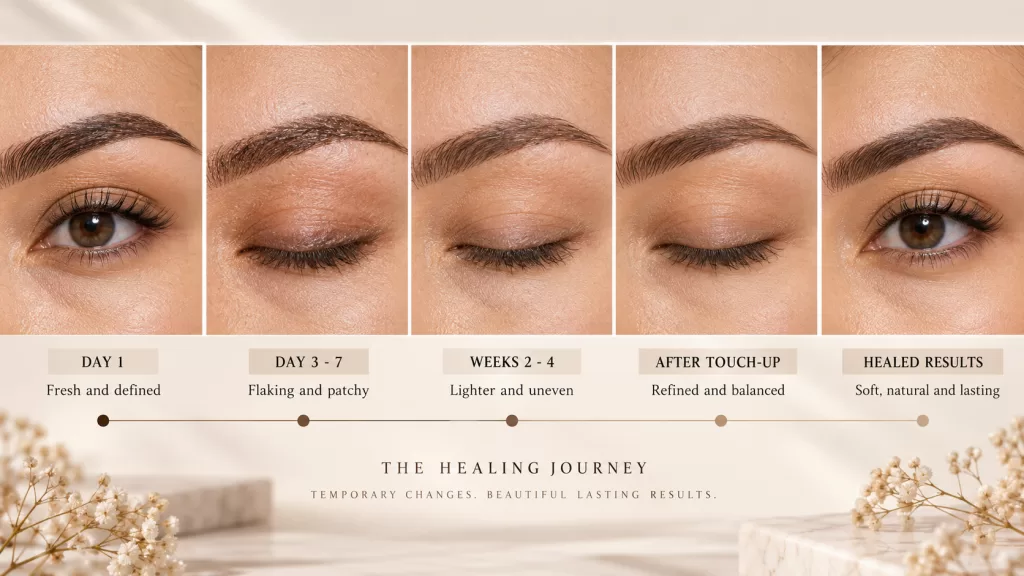 Professional brow mapping consultation before nano brows or microblading