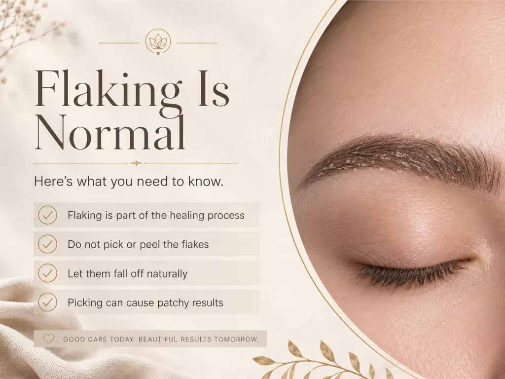normal nano brow flaking during healing