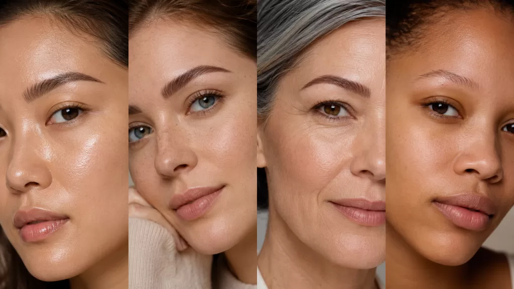 Nano brow results on different skin types and natural brow densities