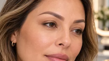 Natural-looking nano brows with soft realistic hair strokes and balanced shape